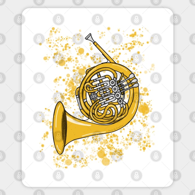 French Horn Teacher Hornist Brass Musician Magnet by doodlerob